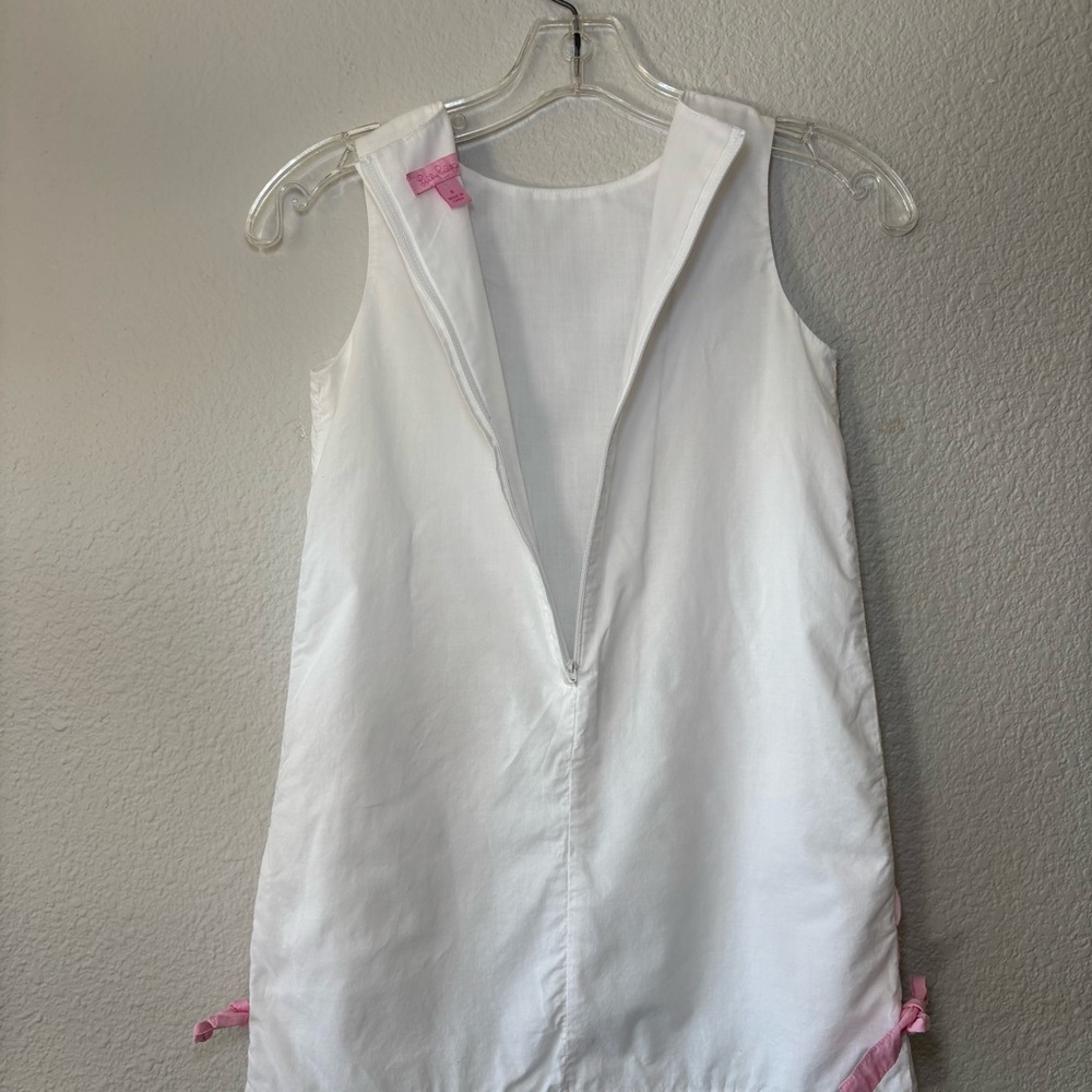 LILLY PULITZER Girls Size 8 Shift Dress White Embroidered Birds Beach Coastal - Picture 8 of 12
